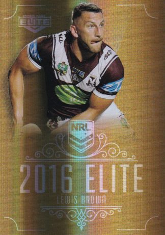 2016 NRL Elite Gold Parallel - SG062 Lewis Brown Manly Sea Eagles