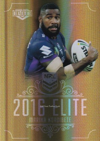 2016 NRL Elite Gold Parallel - SG080 Marika Koroibete Melbourne Storm