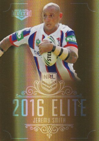 2016 NRL Elite Gold Parallel - SG095 Jeremy Smith Newcastle Knights