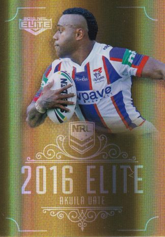 2016 NRL Elite Gold Parallel - SG096 Akuila Uate Newcastle Knights