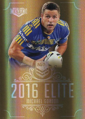 2016 NRL Elite Gold Parallel - SG112 Michael Gordon Parramatta Eels