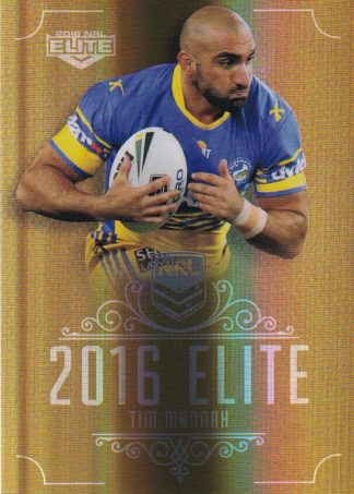 2016 NRL Elite Gold Parallel - SG115 Tim Mannah Parramatta Eels