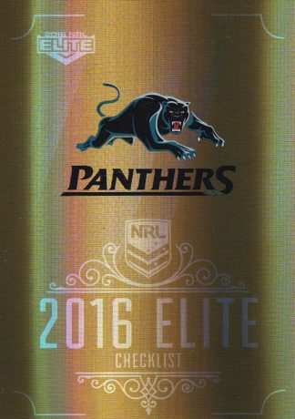 2016 NRL Elite Gold Parallel - SG121 Checklist Logo Penrith Panthers