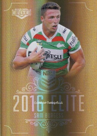 2016 NRL Elite Gold Parallel - SG134 Sam Burgess South Sydney Rabbitohs