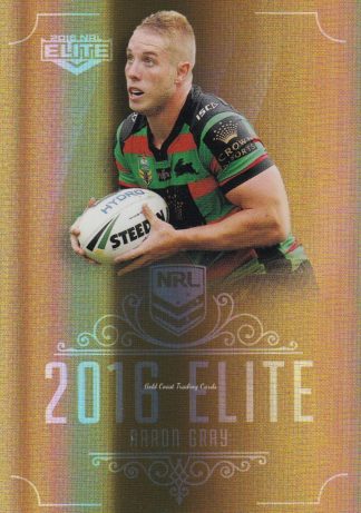 2016 NRL Elite Gold Parallel - SG139 Aaron Gray South Sydney Rabbitohs