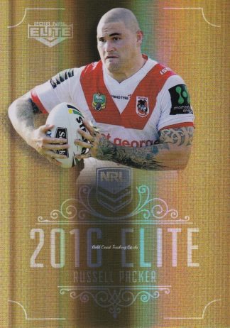 2016 NRL Elite Gold Parallel - SG154 Russell Packer St George Dragons