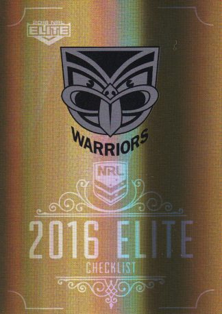 2016 NRL Elite Gold Parallel - SG169 Checklist Logo Warriors