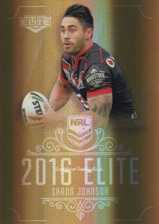 2016 NRL Elite Gold Parallel - SG172 Shaun Johnson Warriors