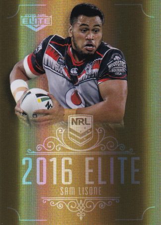 2016 NRL Elite Gold Parallel - SG173 Sam Lisone Warriors