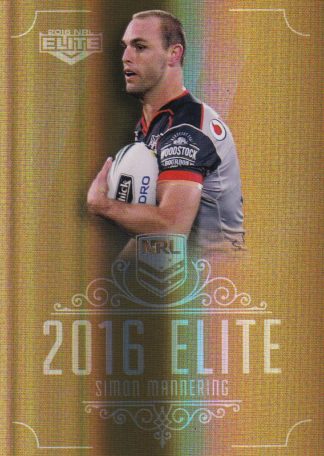 2016 NRL Elite Gold Parallel - SG175 Simon Mannering Warriors