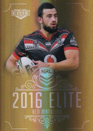 2016 NRL Elite Gold Parallel - SG176 Ben Matulino Warriors