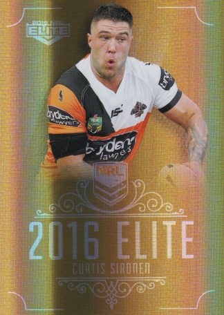 2016 NRL Elite Gold Parallel - SG189 Curtis Sironen Wests Tigers