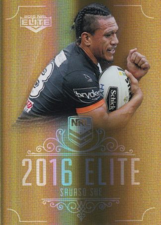2016 NRL Elite Gold Parallel - SG190 Sauaso Sue Wests Tigers