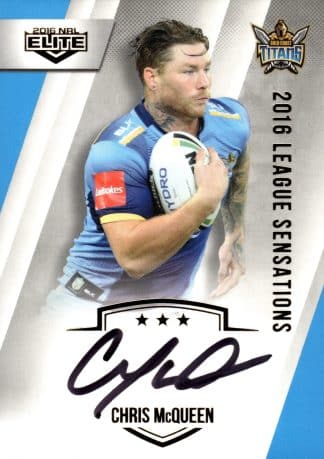 2016 NRL Elite League Sensations Signature - LS05 Chris McQueen Gold Coast Titans