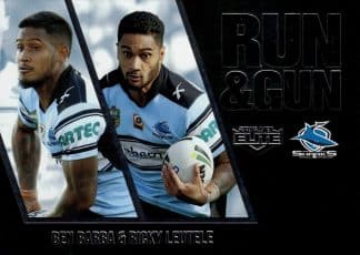 2016 NRL Elite Run & Gun Parallel - RGP07 Barba & Leutele Cronulla Sharks