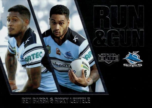 2016 NRL Elite Run & Gun Parallel - RGP07 Barba & Leutele Cronulla Sharks