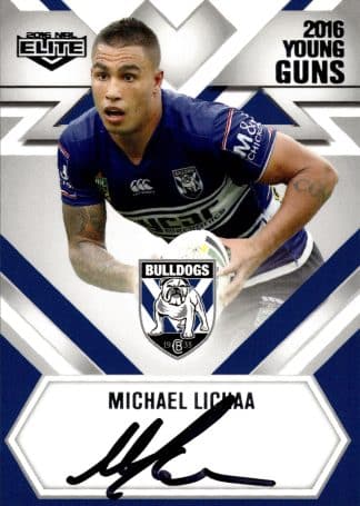 2016 NRL Elite Young Guns Signature - YG03 Michael Lichaa Canterbury Bulldogs