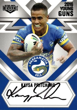 2016 NRL Elite Young Guns Signature - YG10 Kaysa Pritchard Parramatta Eels