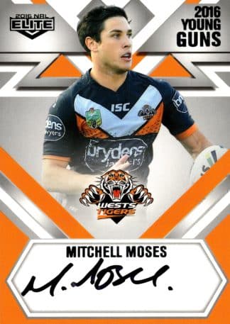 2016 NRL Elite Young Guns Signature - YG16 Mitchell Moses Wests Tigers