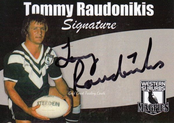 Tommy Raudonikis Limited Edition Signature Card - Western Suburbs Magpies