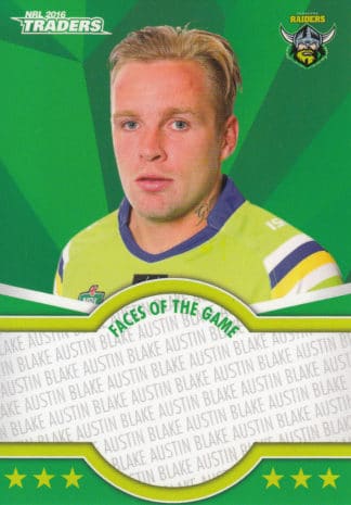 2016 NRL Traders Faces Of The Game - FOTG04 Blake Austin Canberra Raiders