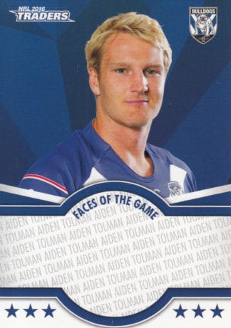 2016 NRL Traders Faces Of The Game - FOTG09 Aiden Tolman Canterbury Bulldogs
