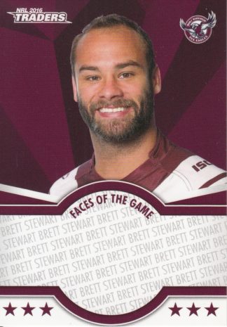 2016 NRL Traders Faces Of The Game - FOTG18 Brett Stewart Manly Sea Eagles