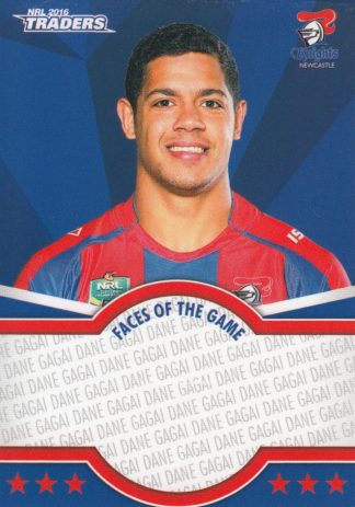 2016 NRL Traders Faces Of The Game - FOTG22 Dane Gagai Newcastle Knights