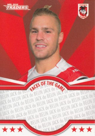 2016 NRL Traders Faces Of The Game - FOTG37 Jack De Belin St George Dragons