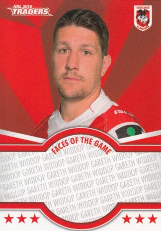 2016 NRL Traders Faces Of The Game - FOTG39 Gareth Widdop St George Dragons