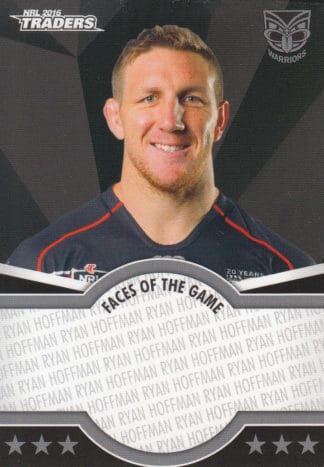 2016 NRL Traders Faces Of The Game - FOTG43 Ryan Hoffman Warriors