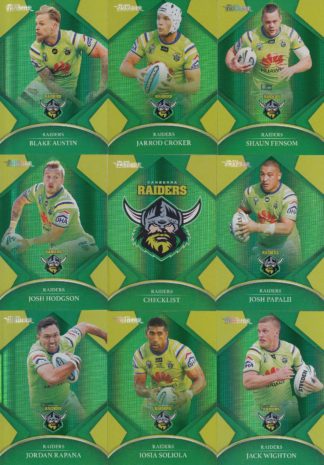 2016 NRL Traders Silver Parallel Team Set - Canberra Raiders