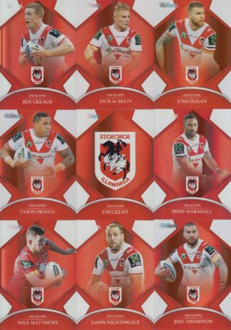 2016 NRL Traders Silver Parallel Team Set - St George Dragons