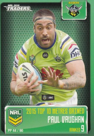 2016 NRL Traders Pieces Of The Puzzle - PP44 Paul Vaughan Canberra Raiders