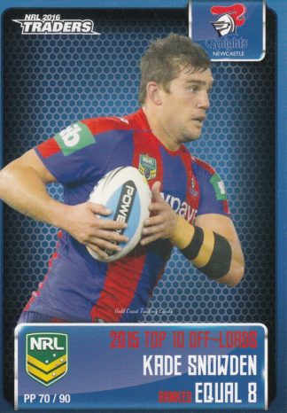 2016 NRL Traders Pieces Of The Puzzle - PP70 Kade Snowden Newcastle Knights