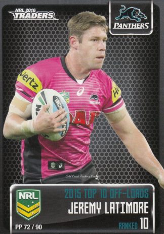 2016 NRL Traders Pieces Of The Puzzle - PP72 Jeremy Latimore Penrith Panthers