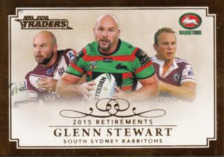 2016 NRL Traders 2015 Retirements - R15 Glenn Stewart South Sydney Rabbitohs
