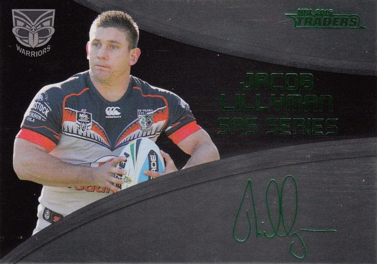 2016 NRL Traders Black SAS Signature - SASB15 Jacob Lillyman Warriors