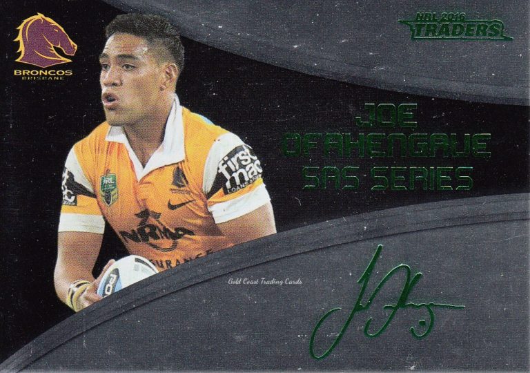 2016 NRL Traders Black SAS Signature - SASB17 Joe Ofahengaue Brisbane Broncos