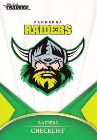 2016 NRL Traders Common Card - Base 011 Checklist Canberra Raiders