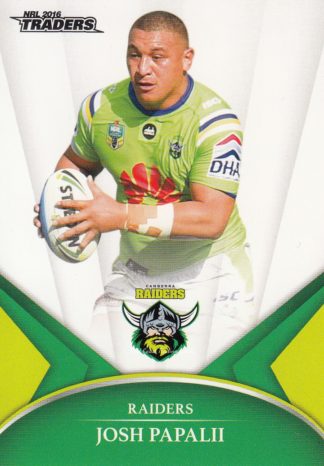 2016 NRL Traders Common Card - Base 016 Josh Papalii Canberra Raiders
