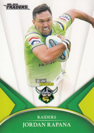 2016 NRL Traders Common Card - Base 017 Jordan Rapana Canberra Raiders
