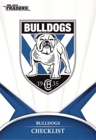2016 NRL Traders Common Card - Base 021 Checklist Canterbury Bulldogs