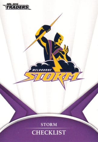 2016 NRL Traders Common Card - Base 061 Checklist Melbourne Storm