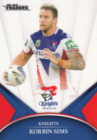 2016 NRL Traders Common Card - Base 077 Korbin Sims Newcastle Knights