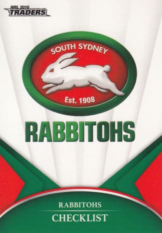 2016 NRL Traders Common Card - Base 111 Checklist South Sydney Rabbitohs