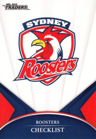 2016 NRL Traders Common Card - Base 131 Checklist Sydney Roosters