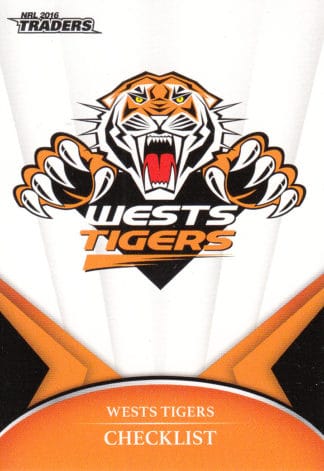 2016 NRL Traders Common Card - Base 151 Checklist Wests Tigers