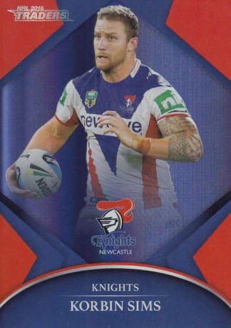 2016 NRL Traders Silver Parallels - P077 Korbin Sims Newcastle Knights