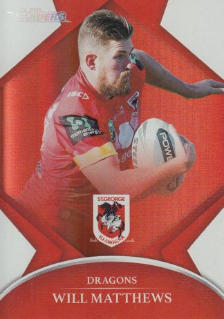 2016 NRL Traders Silver Parallels - P127 Will Matthews St George Dragons